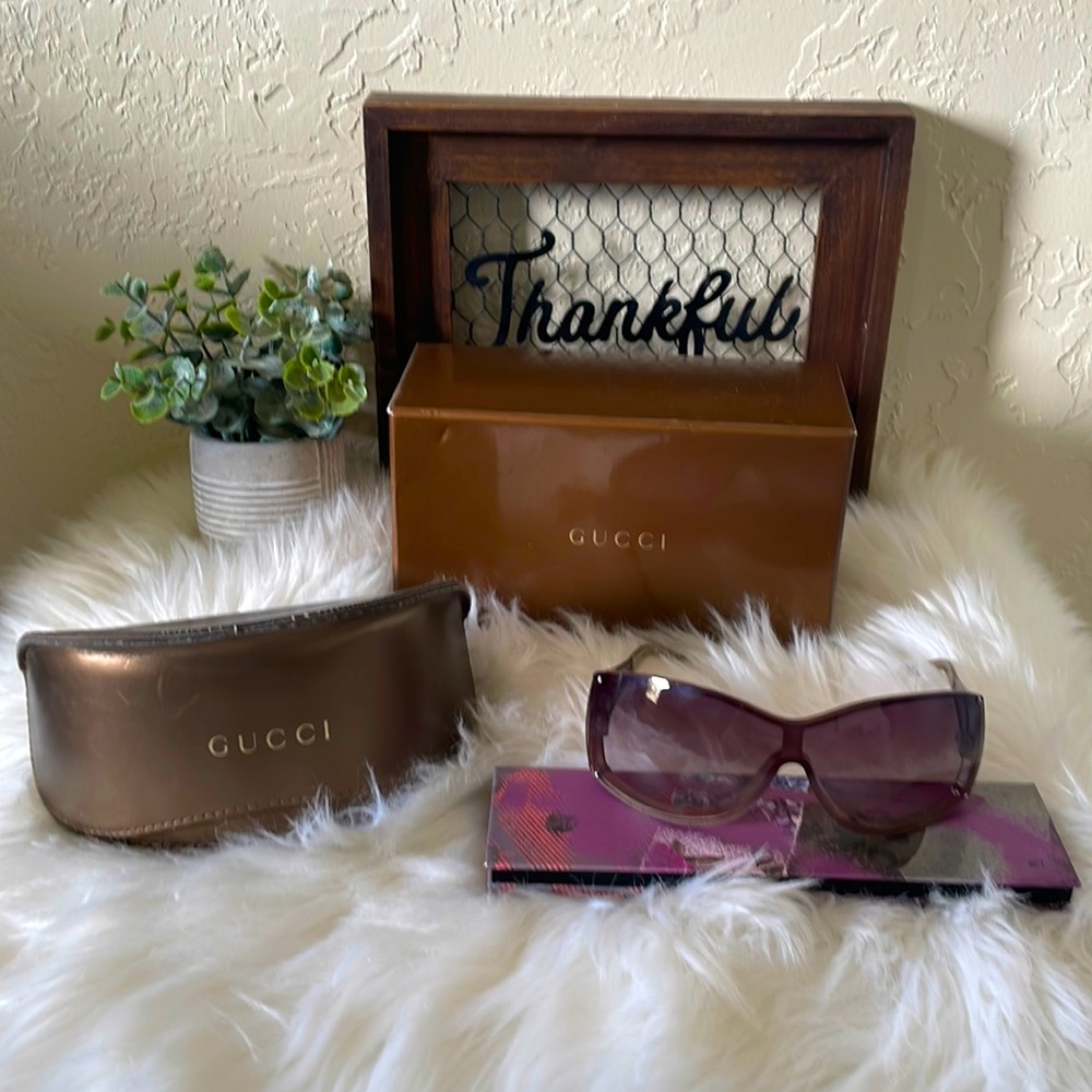 Gucci Brown Gradient Lens Sunglasses with Brown Case